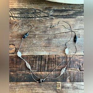 Black and clear wire bound necklace